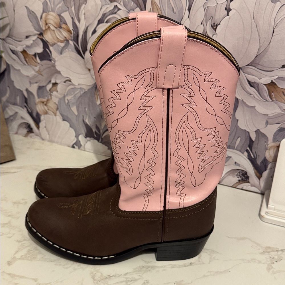 Smoky Mountain Boots Girls Youth Monterey Western‎ Brown Pink Size 3.5 - Picture 4 of 10